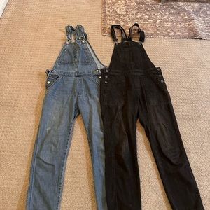 2 pack of denim gap overalls (both xs)